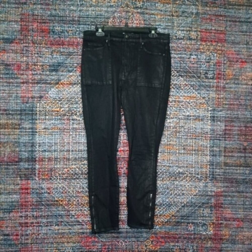 Good American womens solid black skinny ankle stretch pants 31x28 EUC